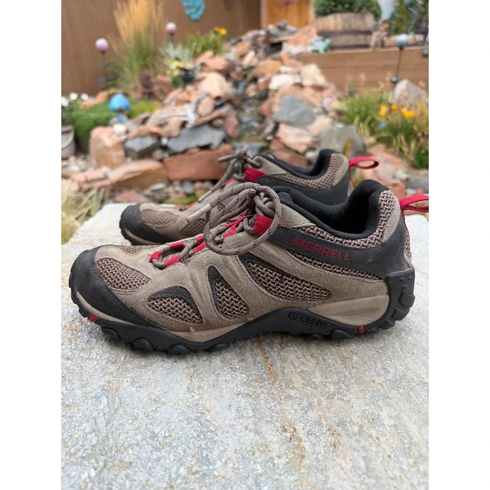 Merrell Yakota 2 Mens Hiking Shoes Brown Red Low Top Trail Sneakers J500045 8